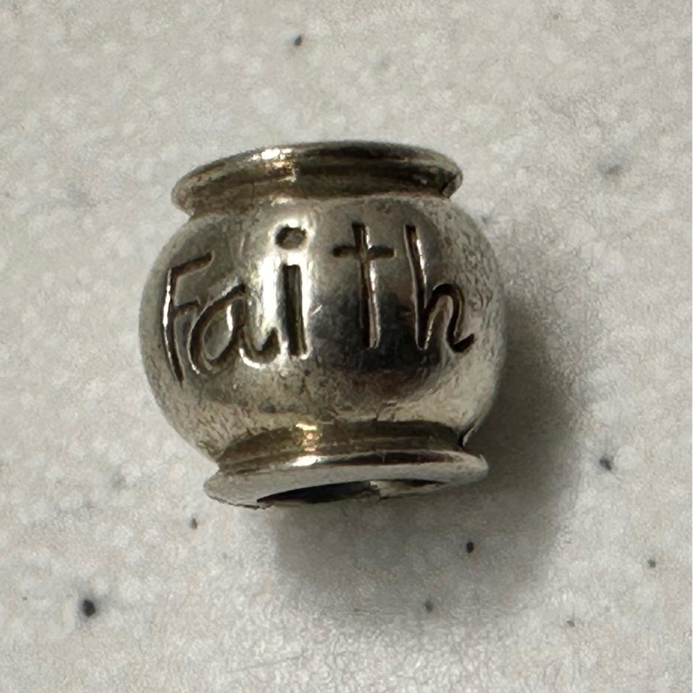 925 “Faith” Charm Bead - Thailand Sterling Silver
